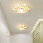 Modern Minimalist Suzuran Iron Frame Acrylic Shade LED Semi-Flush Mount Ceiling Light For Living Room