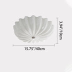 Contemporary Nordic Cream Round Stripe Metal Glass LED Flush Mount Ceiling Light for Living Room