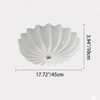 Contemporary Nordic Cream Round Stripe Metal Glass LED Flush Mount Ceiling Light for Living Room
