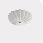 Contemporary Nordic Cream Round Stripe Metal Glass LED Flush Mount Ceiling Light for Living Room