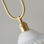 Modern Minimalist Oval Flower Copper Frame Glass Shade 1-Light Pendant Light For Living Room