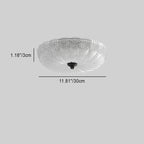 Contemporary Nordic Round Stripe Handmade Glass Copper LED Flush Mount Ceiling Light For Living Room