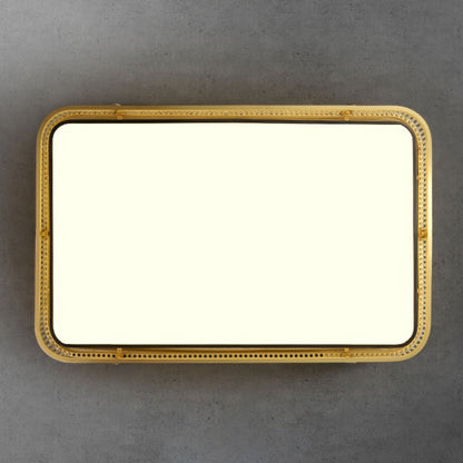 Traditional Chinese Round Square Rectangle Copper Iron Glass Acrylic LED Flush Mount Ceiling Light For Living Room