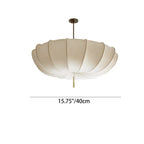 Traditional Japanese Round Iron Frame Fabric Shade 3/5 Light Chandelier for Living Room Lumendat
