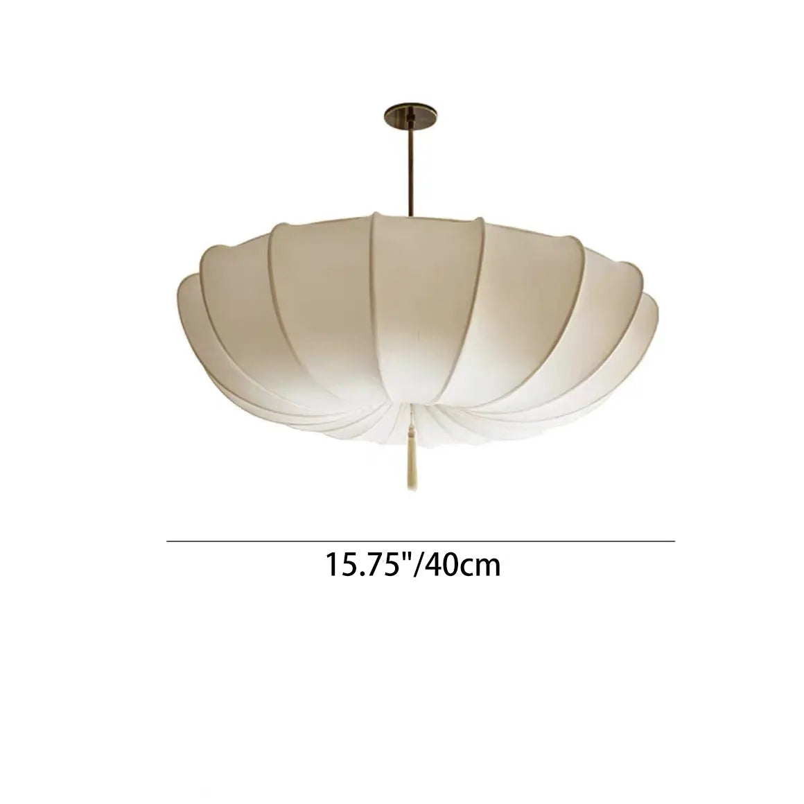 Traditional Japanese Round Iron Frame Fabric Shade 3/5 Light Chandelier for Living Room Lumendat