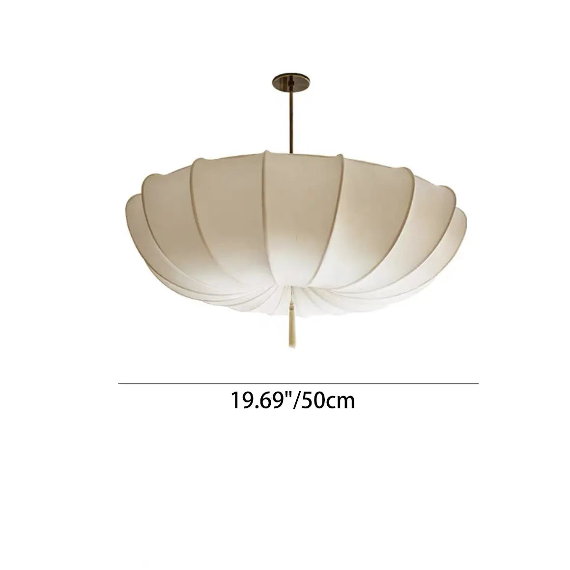 Traditional Japanese Round Iron Frame Fabric Shade 3/5 Light Chandelier for Living Room Lumendat