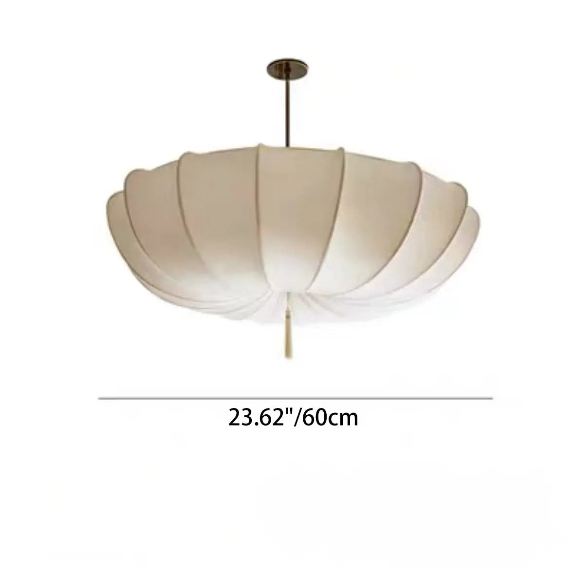 Traditional Japanese Round Iron Frame Fabric Shade 3/5 Light Chandelier for Living Room Lumendat