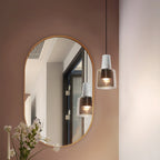 Contemporary Nordic Round Cylinder Marble Glass Shade 1-Light Pendant Light For Living Room