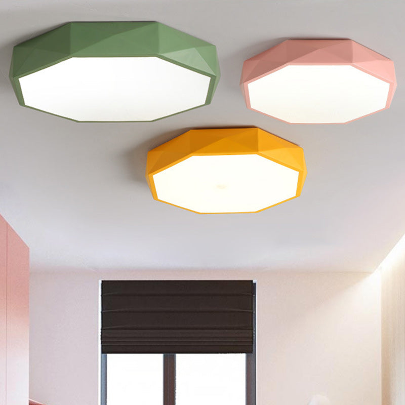 Lumendat Modern Minimalist Kids Diamond Shape Iron Acrylic Shade LED Flush Mount Ceiling Light For Bedroom Lumendat