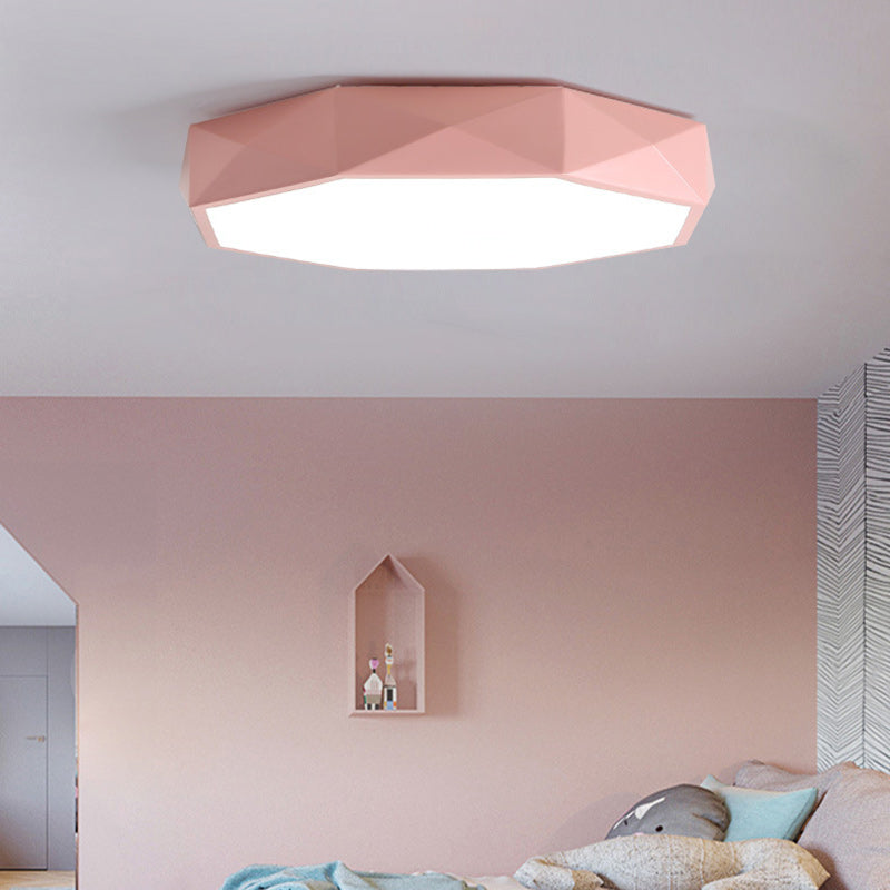 Lumendat Modern Minimalist Kids Diamond Shape Iron Acrylic Shade LED Flush Mount Ceiling Light For Bedroom Lumendat