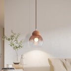 Contemporary Retro Globe Wood Glass 1-Light Pendant Light For Bedroom