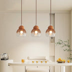 Contemporary Retro Globe Wood Glass 1-Light Pendant Light For Bedroom