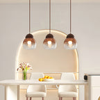 Contemporary Retro Globe Wood Glass 1-Light Pendant Light For Bedroom