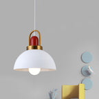 Contemporary Nordic Round Dome Aluminum 1-Light Pendant Light For Living Room