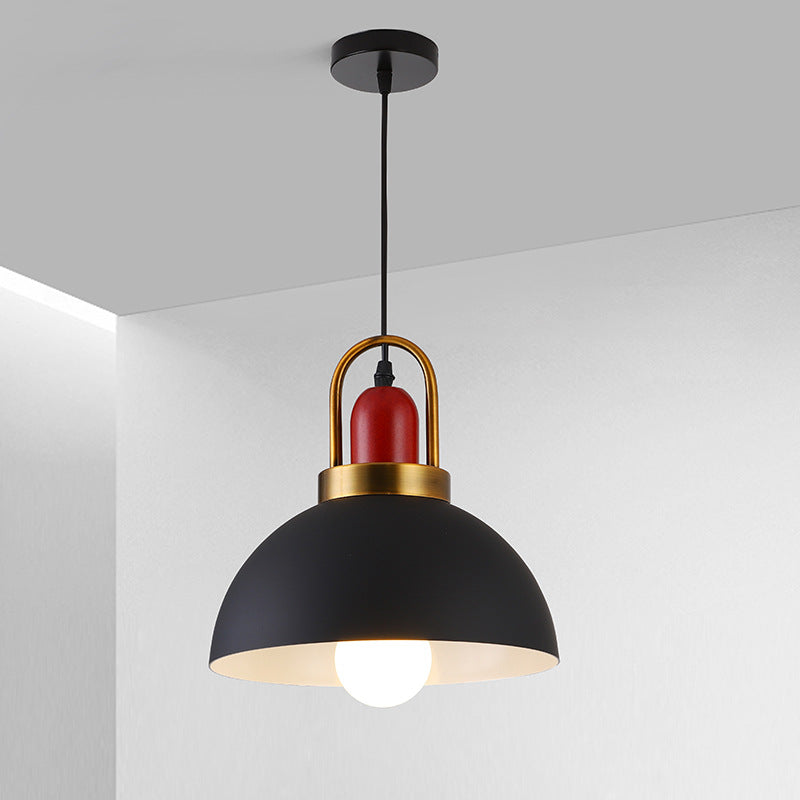 Contemporary Nordic Round Dome Aluminum 1-Light Pendant Light For Living Room