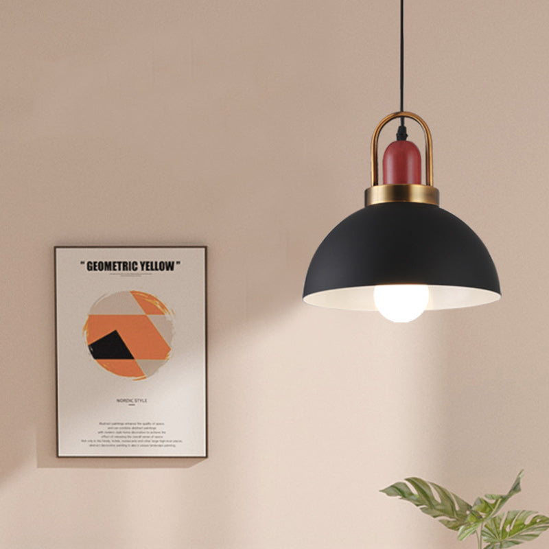Contemporary Nordic Round Dome Aluminum 1-Light Pendant Light For Living Room