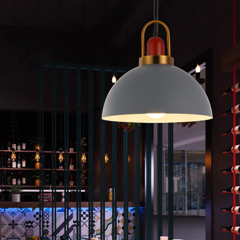 Contemporary Nordic Round Dome Aluminum 1-Light Pendant Light For Living Room