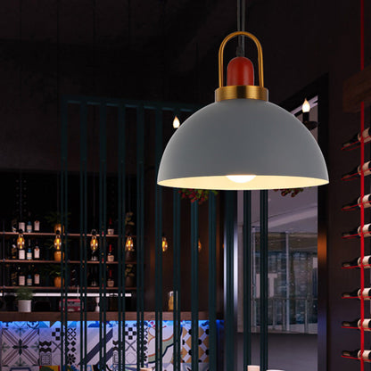 Contemporary Nordic Round Dome Aluminum 1-Light Pendant Light For Living Room