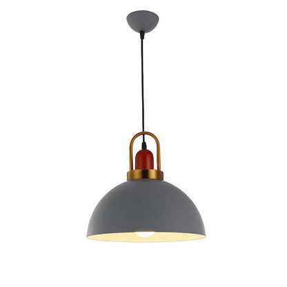 Contemporary Nordic Round Dome Aluminum 1-Light Pendant Light For Living Room