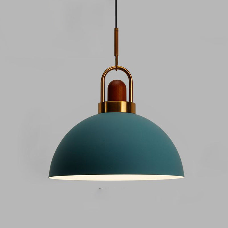 Contemporary Nordic Round Dome Aluminum 1-Light Pendant Light For Living Room