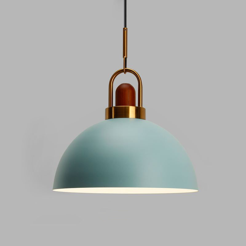 Contemporary Nordic Round Dome Aluminum 1-Light Pendant Light For Living Room
