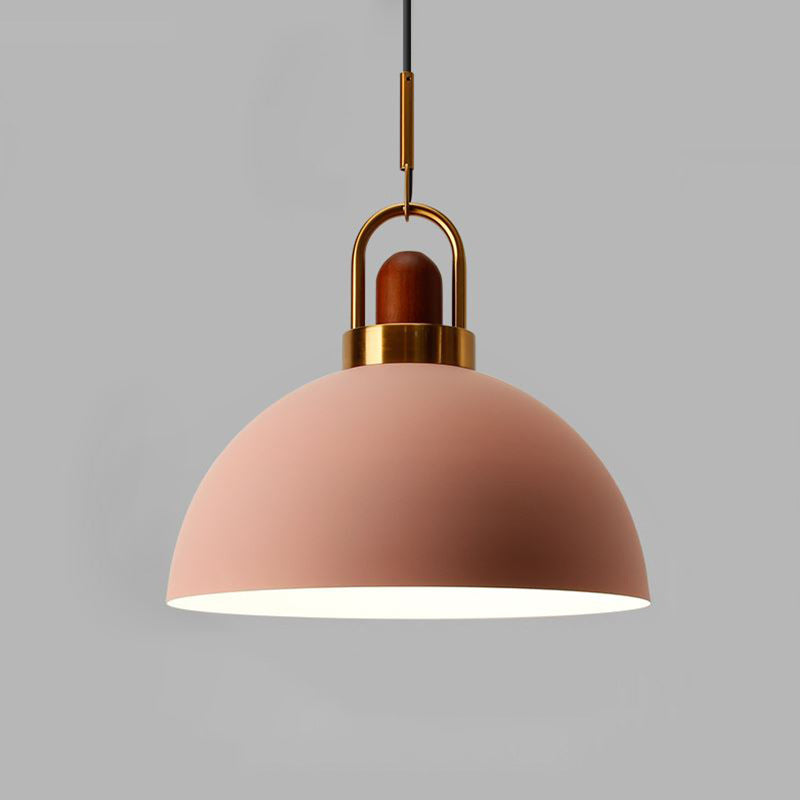 Contemporary Nordic Round Dome Aluminum 1-Light Pendant Light For Living Room