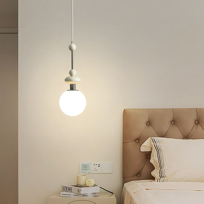 Modern Minimalist Round Globe Round Beads Iron 1-Light Pendant Light For Bedroom