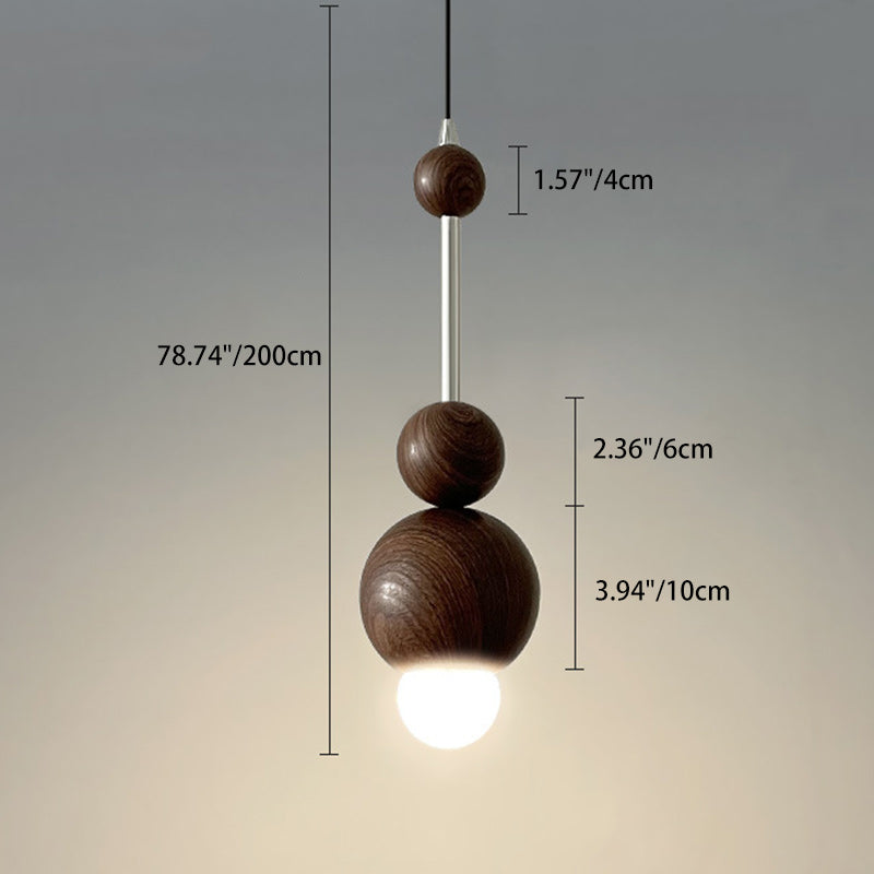Modern Minimalist Round Globe Round Beads Iron 1-Light Pendant Light For Bedroom