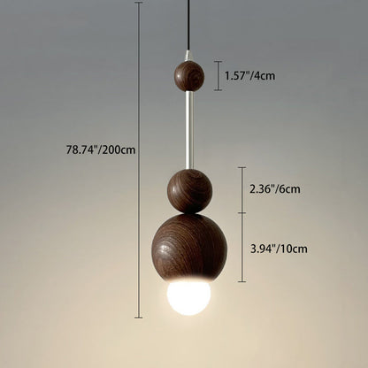 Modern Minimalist Round Globe Round Beads Iron 1-Light Pendant Light For Bedroom