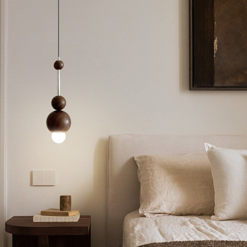 Modern Minimalist Round Globe Round Beads Iron 1-Light Pendant Light For Bedroom