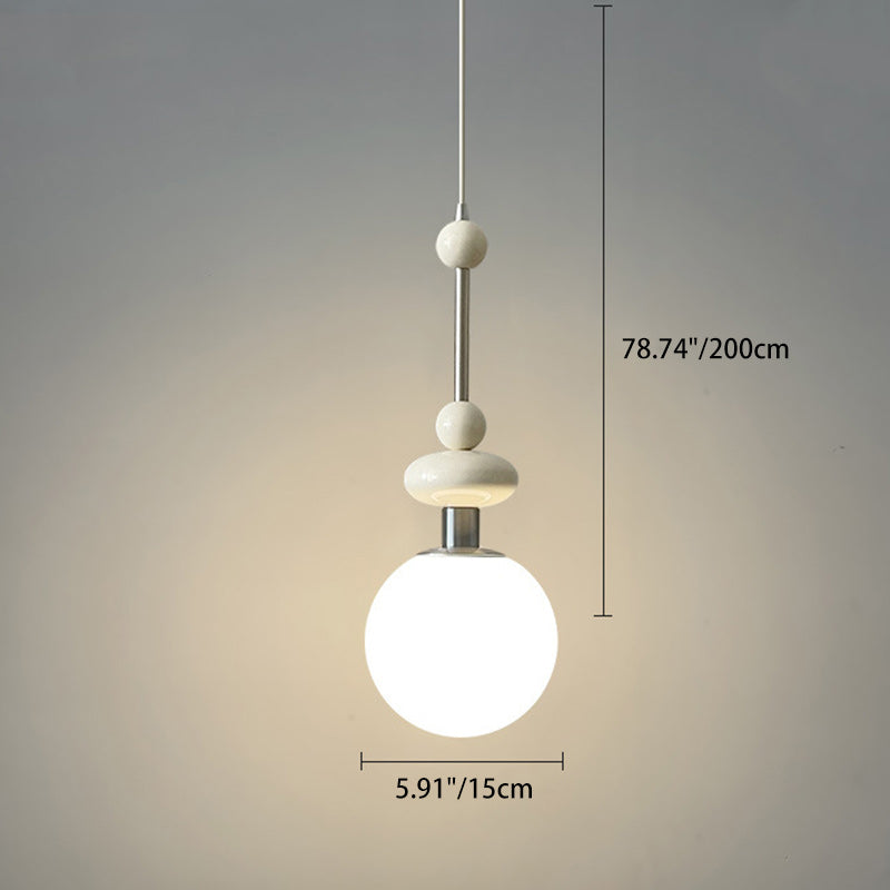 Modern Minimalist Round Globe Round Beads Iron 1-Light Pendant Light For Bedroom