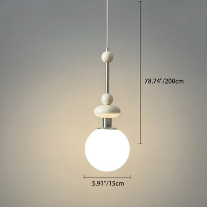 Modern Minimalist Round Globe Round Beads Iron 1-Light Pendant Light For Bedroom