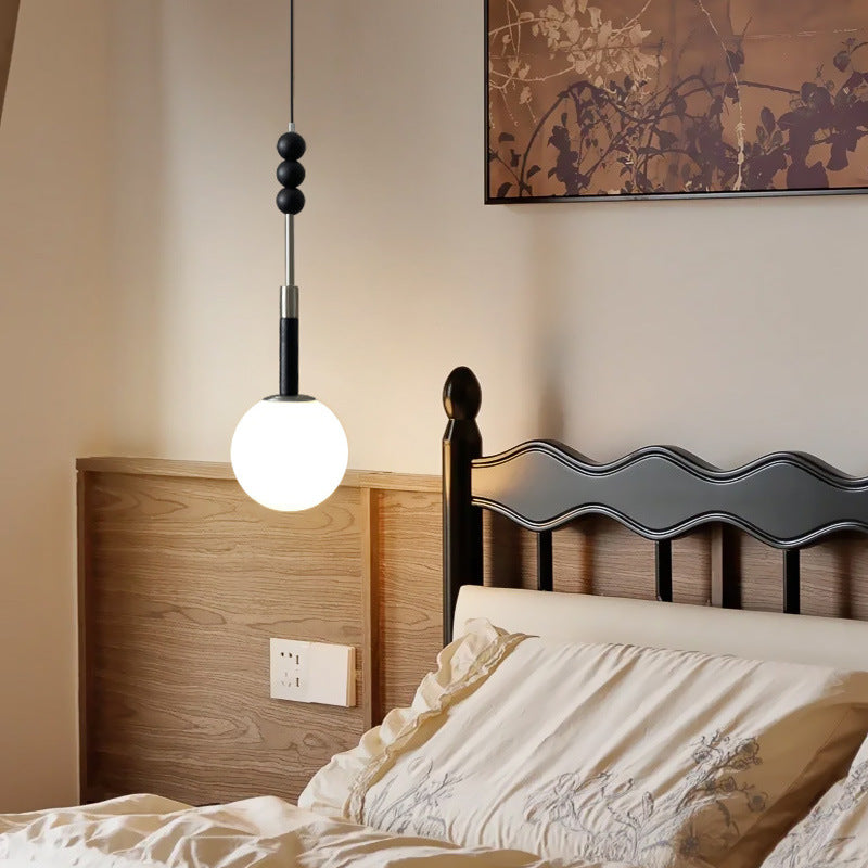 Modern Minimalist Round Globe Round Beads Iron 1-Light Pendant Light For Bedroom