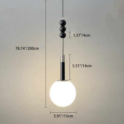 Modern Minimalist Round Globe Round Beads Iron 1-Light Pendant Light For Bedroom
