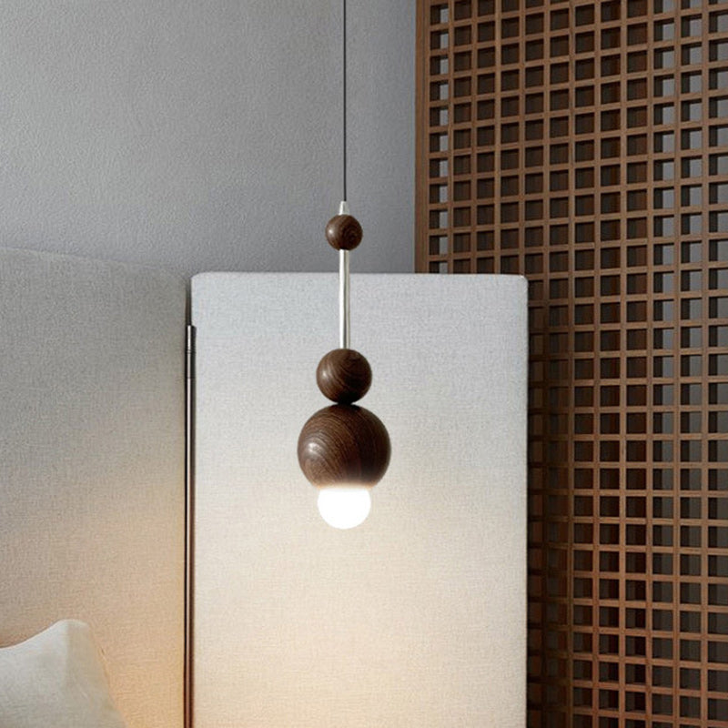 Modern Minimalist Round Globe Round Beads Iron 1-Light Pendant Light For Bedroom
