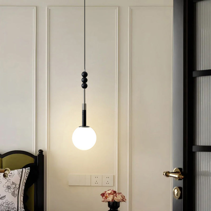 Modern Minimalist Round Globe Round Beads Iron 1-Light Pendant Light For Bedroom