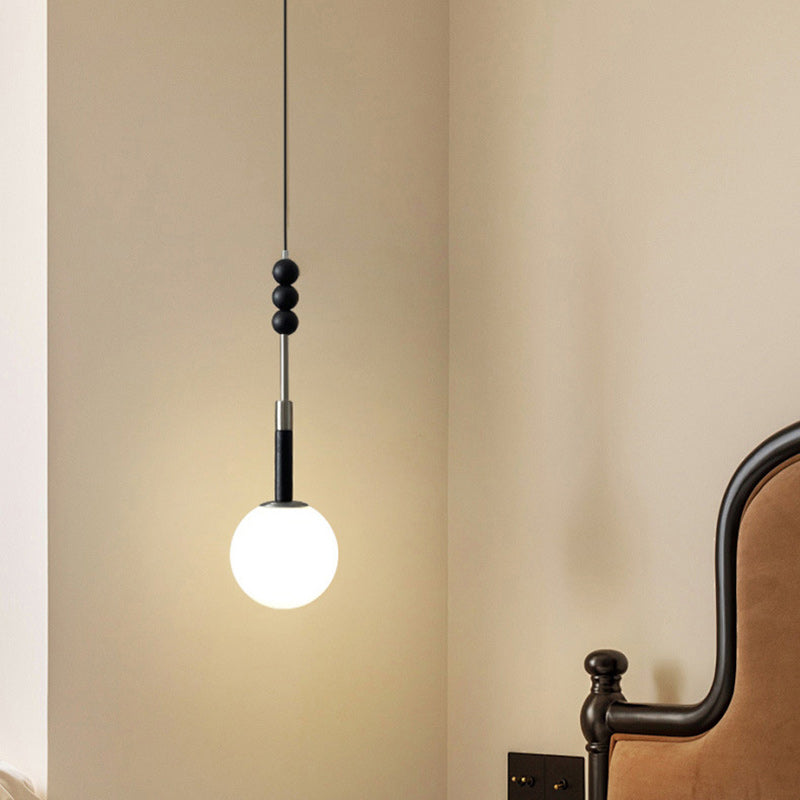 Modern Minimalist Round Globe Round Beads Iron 1-Light Pendant Light For Bedroom