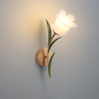 Traditional Rustic Floral Leaf Iron Glass 1/2 Light Wall Sconce Lamp For Living Room