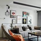 Contemporary Industrial Round Geometric Iron Cage 1-Light Pendant Light For Living Room