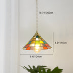 Modern Art Deco Square Cone Rubik's Cube Shape Iron Glass 1-light Pendant Light for Living Room