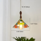 Modern Art Deco Square Cone Rubik's Cube Shape Iron Glass 1-light Pendant Light for Living Room