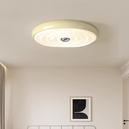 Modern Minimalist Round Water Ripple Iron Acrylic LED Flush Mount Ceiling Light For Bedroom