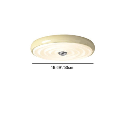 Modern Minimalist Round Water Ripple Iron Acrylic LED Flush Mount Ceiling Light For Bedroom