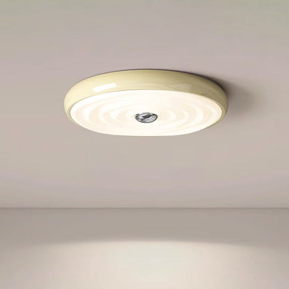 Modern Minimalist Round Water Ripple Iron Acrylic LED Flush Mount Ceiling Light For Bedroom