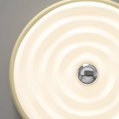 Modern Minimalist Round Water Ripple Iron Acrylic LED Flush Mount Ceiling Light For Bedroom