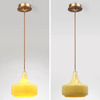 Contemporary Retro Round Petal Flower Shape Wood Glass 1-Light Pendant Light For Living Room