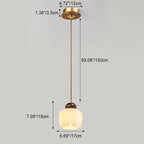 Contemporary Retro Round Petal Flower Shape Wood Glass 1-Light Pendant Light For Living Room