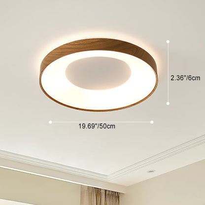 Modern Minimalist Round Concave Iron Acrylic Shade LED Flush Mount Ceiling Light For Bedroom