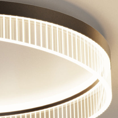 Modern Minimalist Round Iron Frame Acrylic Shade LED Flush Mount Ceiling Light For Bedroom