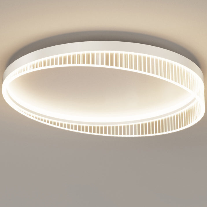 Modern Minimalist Round Iron Frame Acrylic Shade LED Flush Mount Ceiling Light For Bedroom